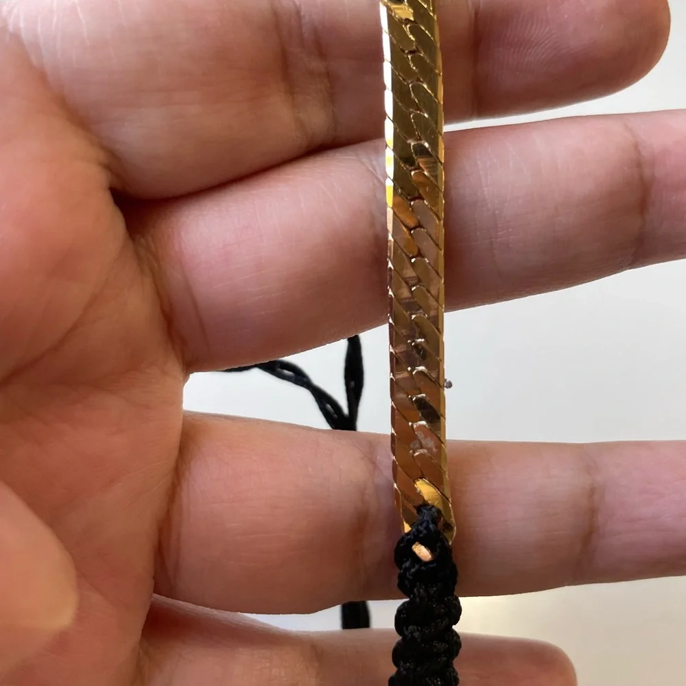 New Gold Chain by the Inch with Threaded  Cord Bracelet for Men - Picture 2 of 2